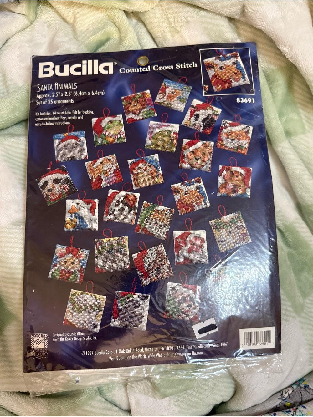 New Bucilla Santa Animals Counted Cross Stitch 25 Ornaments kit - 83691
